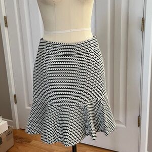 Banana Republic nautical Black and White A-Line Skirt
